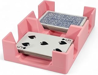 Revolving Two Deck Playing Card Tray for 1-2 Decks: Made in USA (Pink)