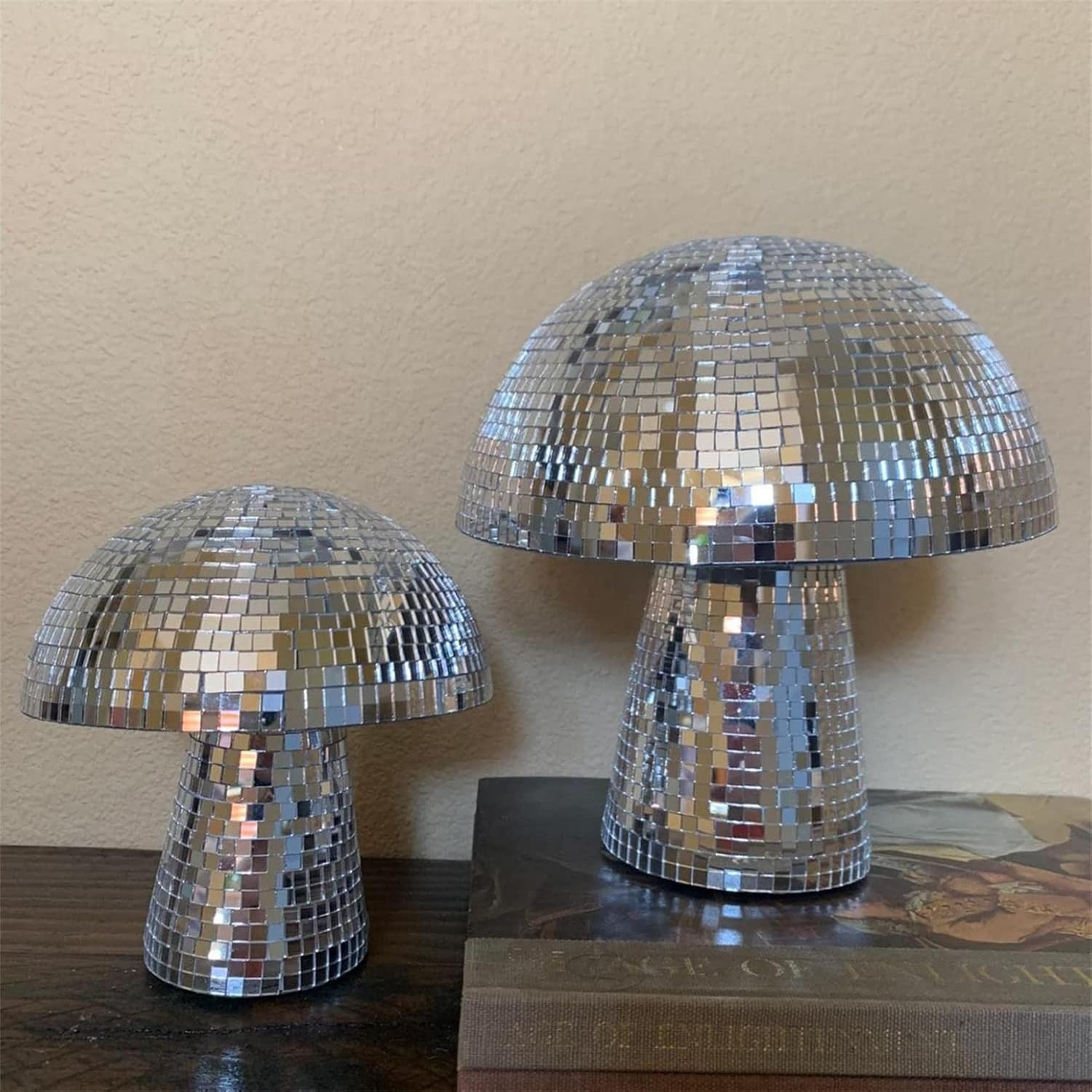 Mushroom Disco Ball, 2022 New Silver Mirror Disco Balls, Disco Mirror Glitter Ball, Creative Retro Reflective Glitter