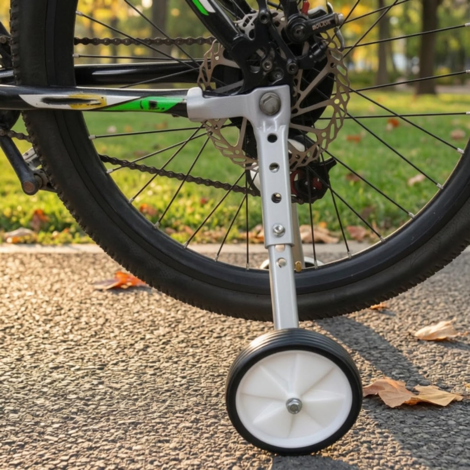 Ruedas de Entrenamiento para Bicicleta con Soportes Estabilizadores Kit Completo Accesorios de Montaje Material Metálico Resistente y Plástico