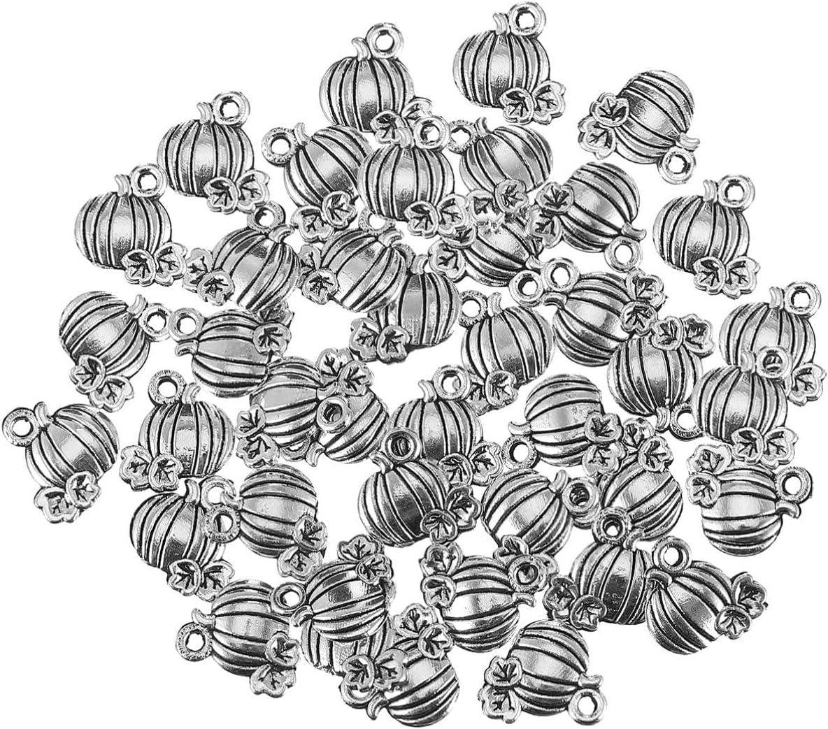 Ciieeo 80Pcs Alloy Pumpkin Pendant Charms Halloween Diy Crafting Accessories for Bracelet Necklace Jewelry Making 0.43 Inch