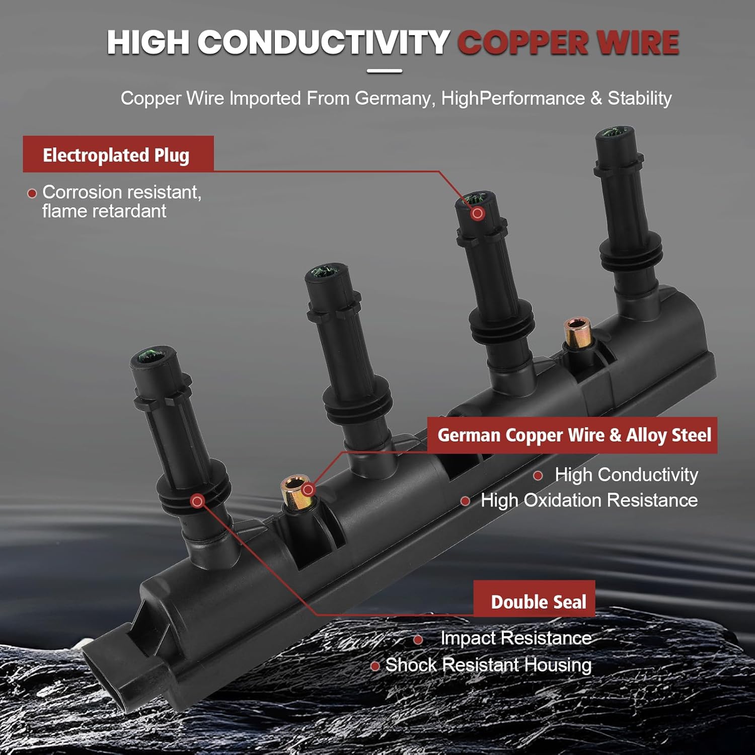 UF669 Ignition Coil Pack & Iridium Spark Plugs Compatible with Chevy Cruze Cruze Limited Sonic Trax Volt Buick Encore (Only 1.4L) L4 2011-2019 UF669 Coil Pack Sets of 1