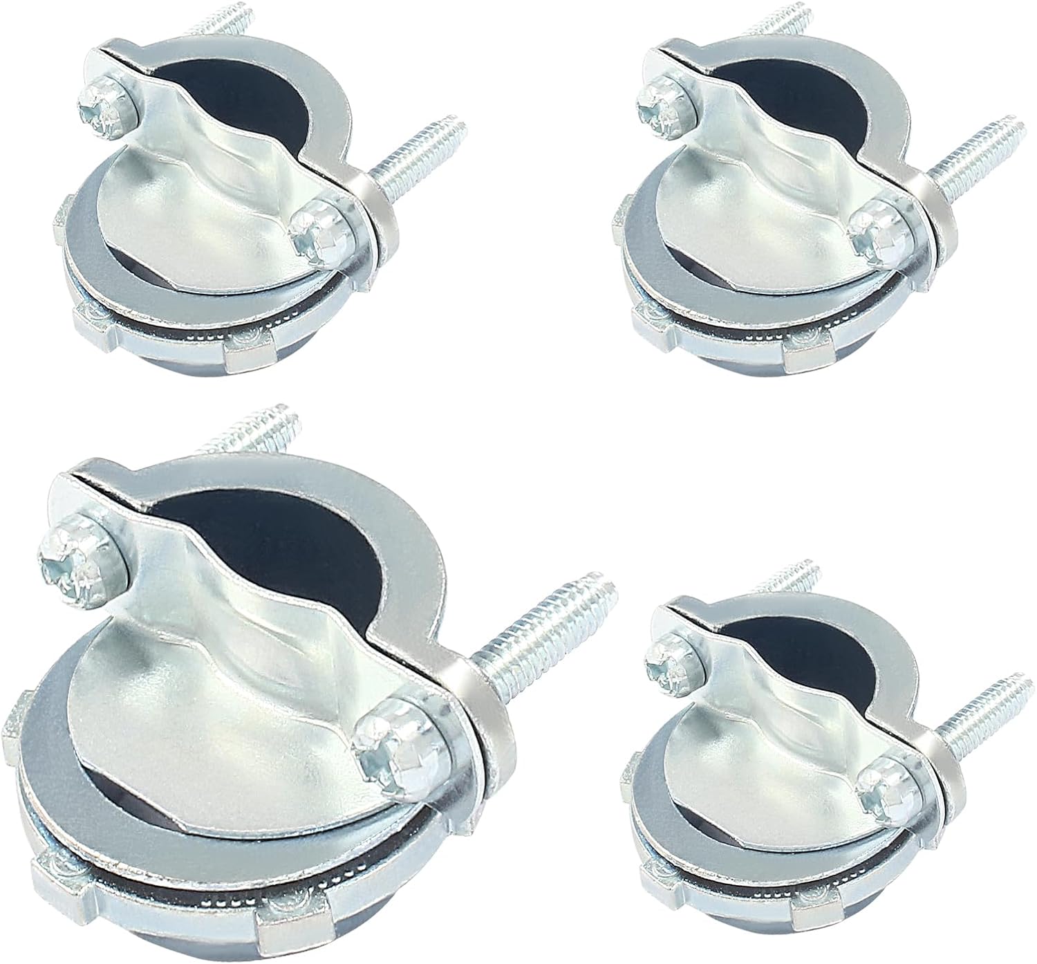 Murtenze 3/4Inch Clamp Cable Connector, Silver Clamp Type Cable Connectors for Metallic Conduit Electrical Box Protect Cables(4 PCS)