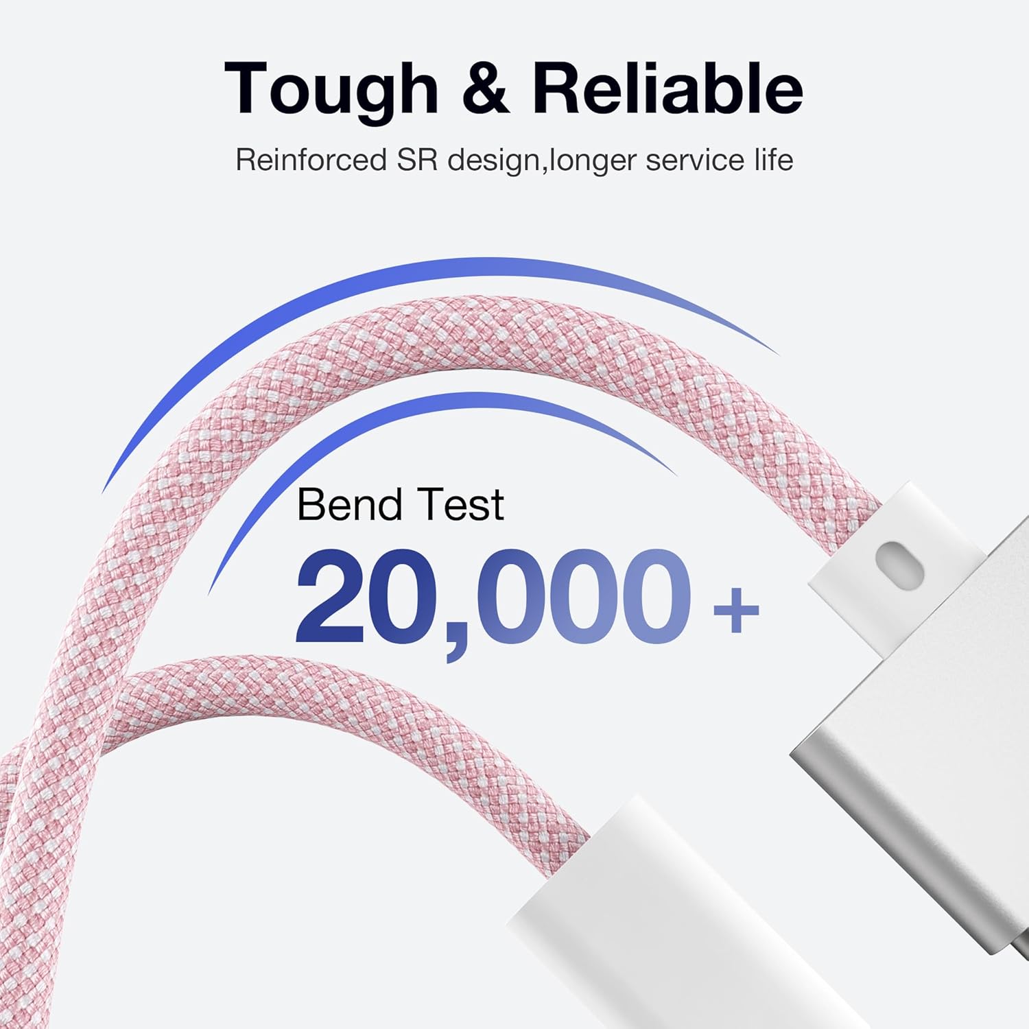 Hugener Magnetic 3 Cable USB-C 6.6FT Compatible with M5/M4/M3/M2 MacBook Air Pro Charger, 140W Cable for MacBook Air (13"/15" 2026/2025/2024/2023/2022), Pro (16"/14" 2026/2025/2024/2023/2021), Pink