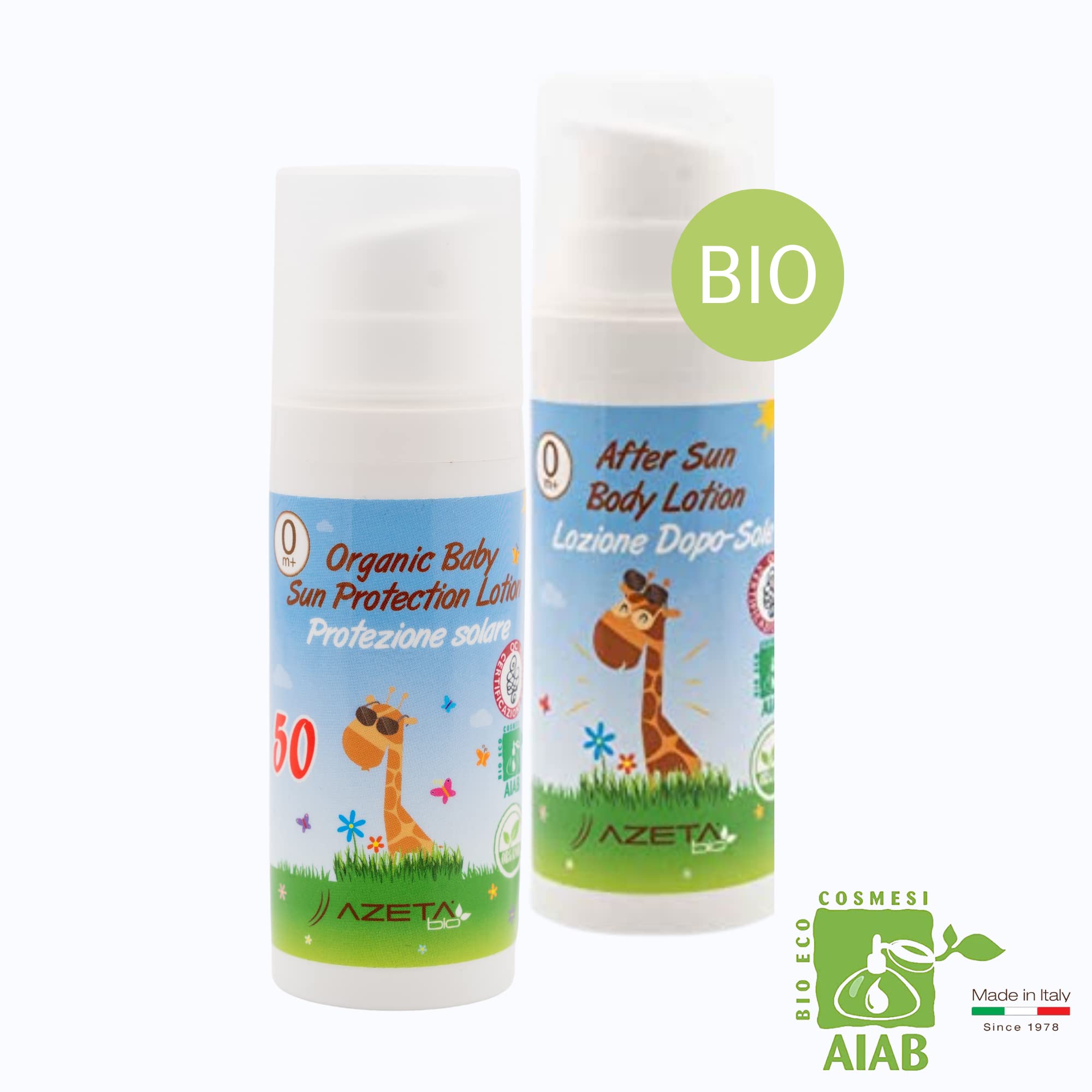 Bio Sonnencreme + After Sun|Baby,Kinder LSF50 sensitiv|Gesicht und Körper|Hoher sofortiger Schutz der empfindlichen Haut| Mineralfilter|geprüfte Qualität|Sun Protection Sonnenschutzcreme -2x50ml
