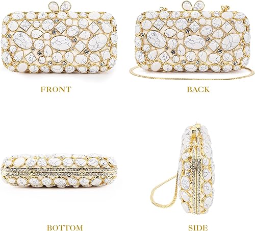 Miniatura 3 de Bolso de mano de noche de cristal turquesa elegante para novia, boda, fiesta, para mujer