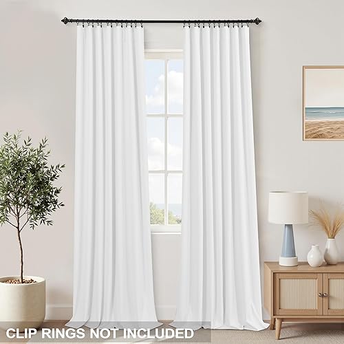 Miniatura 3 de KOUFALL - Cortinas opacas con textura de lino con ligeras y que bloquean el calor, para dormitorio o sala de estar, juego de 2 paneles, 84 pulgadas