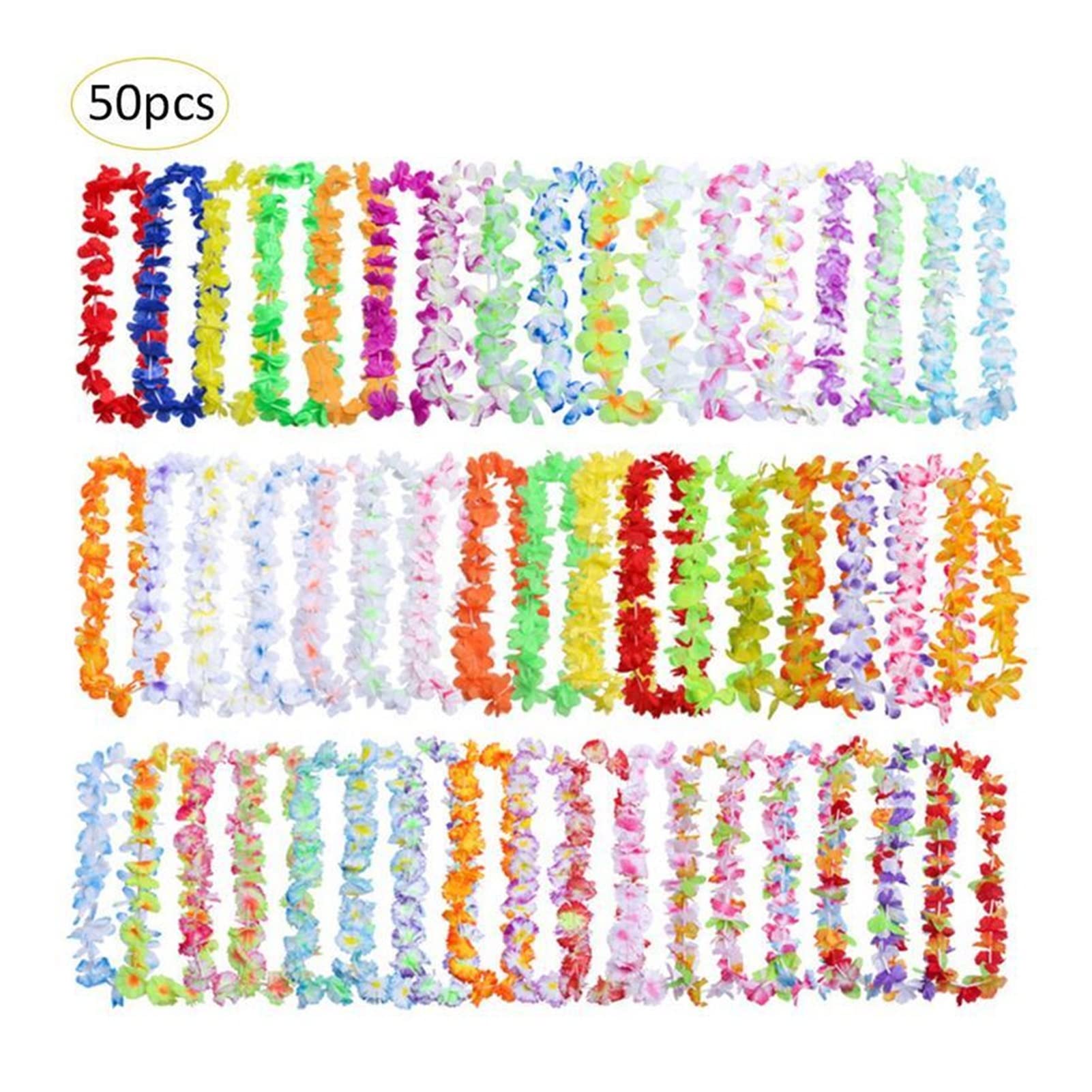 TOORU TRUSTTWO 50pcs Corona Hawaiana Hawaiian Leis Garland Collar Artificial Flores de Hawai Leis Suministros Suministros DE Fiesta BEACHE Fun The New