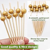 Vista 9 de EuTengHao 200 palillos de cóctel de bambú de 4.7 pulgadas, brochetas de cóctel para aperitivos, postres, bebidas, charcutería, cumpleaños, boda