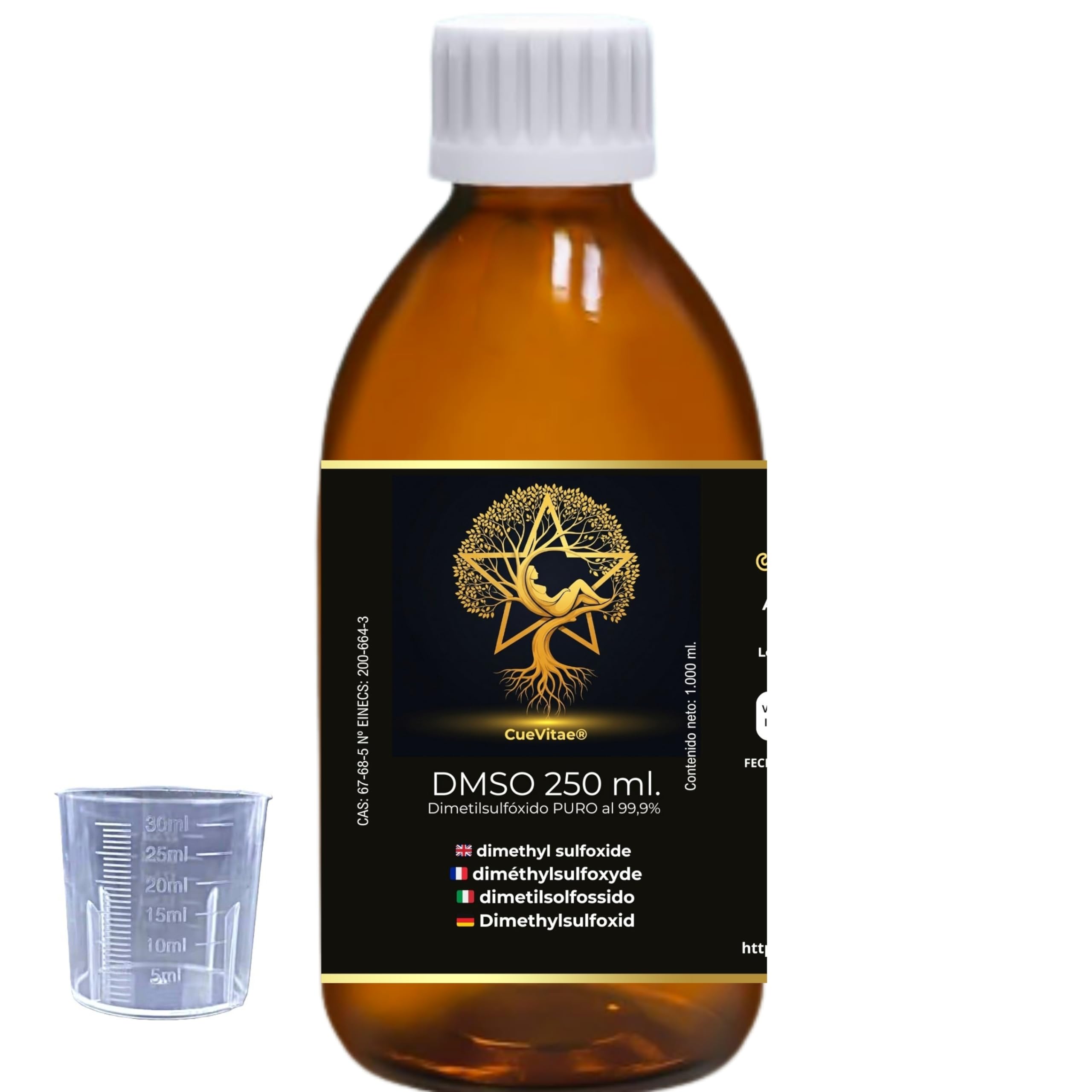 DMSO 99,9 % | Diméthylsulfoxyde | Récipient technique de précision en verre avec kit de manipulation (250 ml)