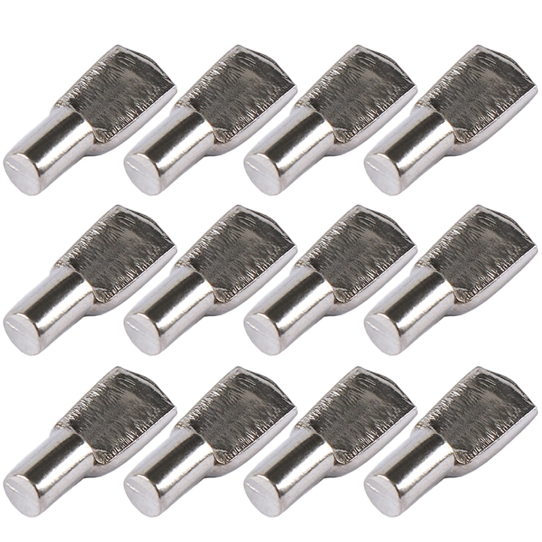 Takingup Silver Shelf Pegs 12Pcs 5Mm Nickel-Plated Iron Spoon Shaped Support Pins For Furniture Bookcase Cabinet Closet, Shelf Pins