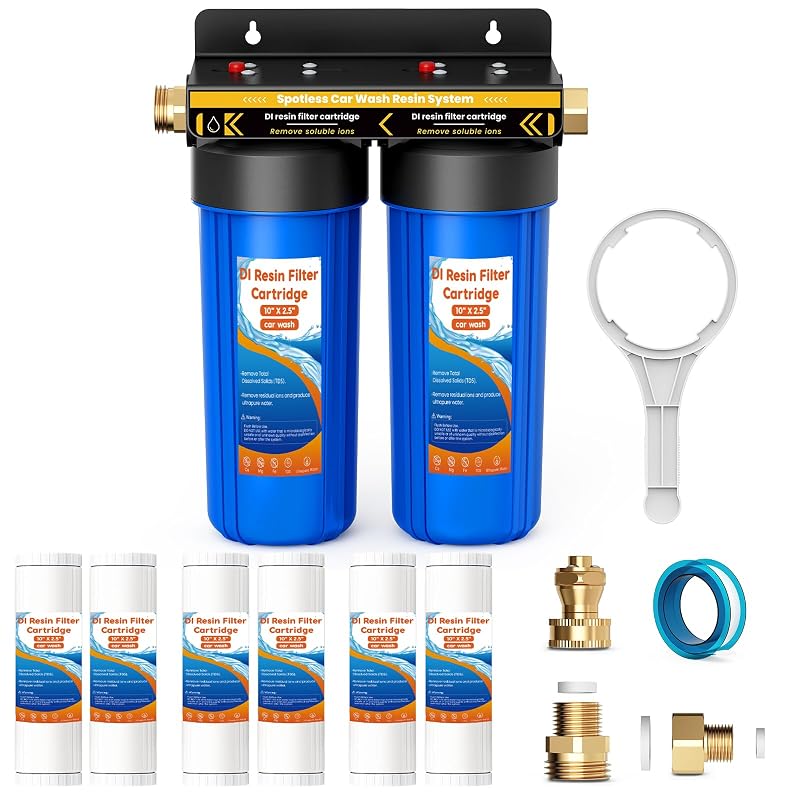 Sistema de água desionizada XINSHUO para lavagem automotiva, com 2 conjuntos extras de filtros de resina