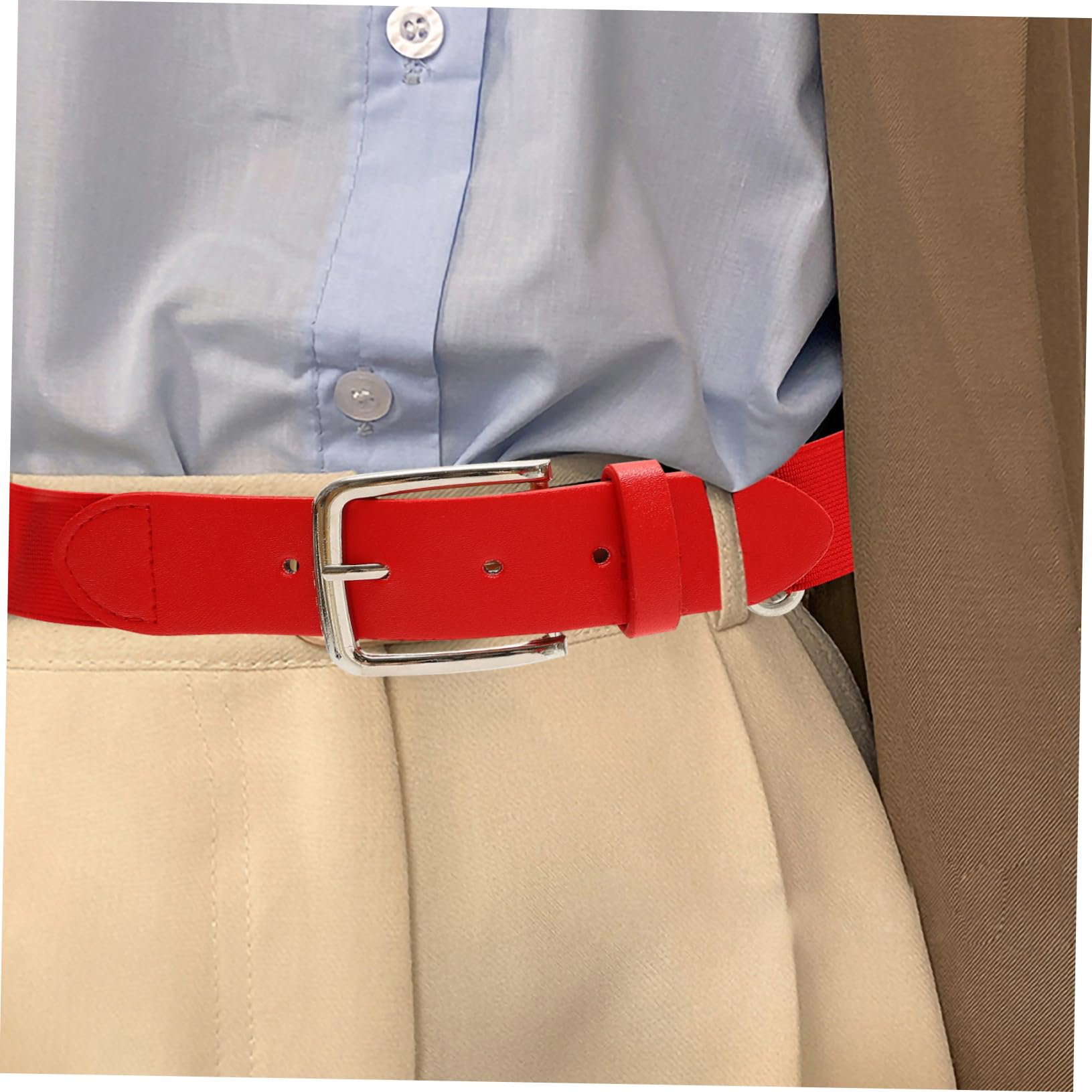 Ceinture Élastique Baseball Rouge Ajustable Hommes Femmes Sport