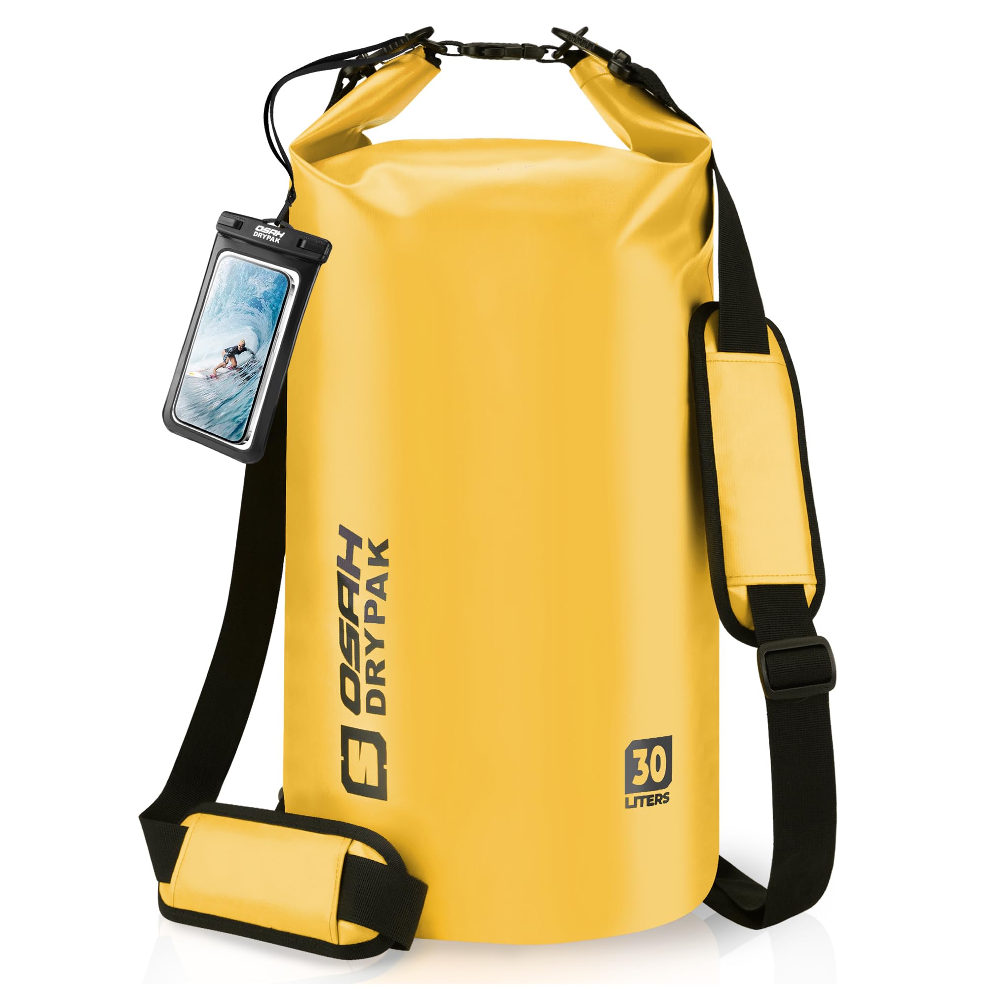 OSAH DRYPAK Dry Bag wasserdichte Tasche 5L/10L/20L/30L/40L Drybag Rucksack Wasserdicht Beutel mit Schultergurt und Wasserfester Handyhülle für Wassersport, Kajakfahren, Bootfahren, Camping