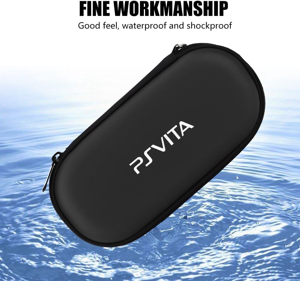 Fosa Protective Hard Carrying Case Cover Pouch Portable Travel Organizer Bag for Sony PS Vita, Shockproof Playstation Vita Travel Pouch(Black) : Video Games