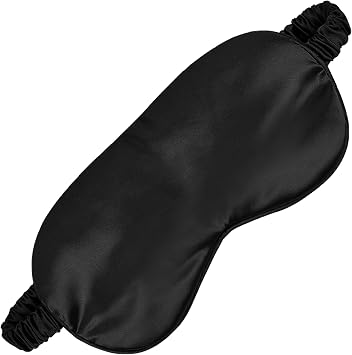 Silk Sleep Eye Mask,Blindfold with Elastic Strap,Soft Lightweight for Night Sleeping,Men, Women, Travel, and Naps,1 Pcs Black