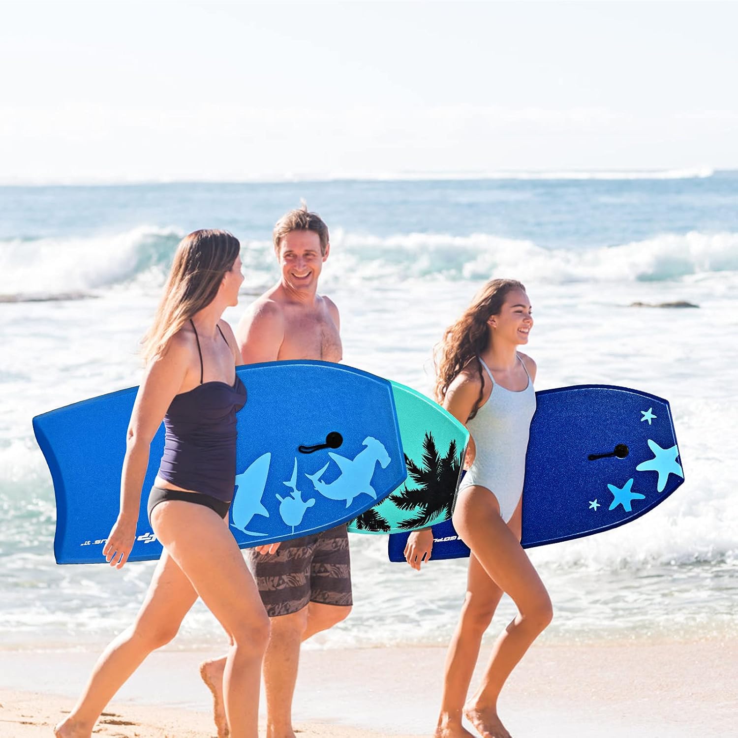 KOTEK 33/37/41 Inch Body Board with Wrist Leash, EPS Core, Dual Channel, HDPE Slick Bottom, Bodyboard for All Skill Levels & Wave Conditions