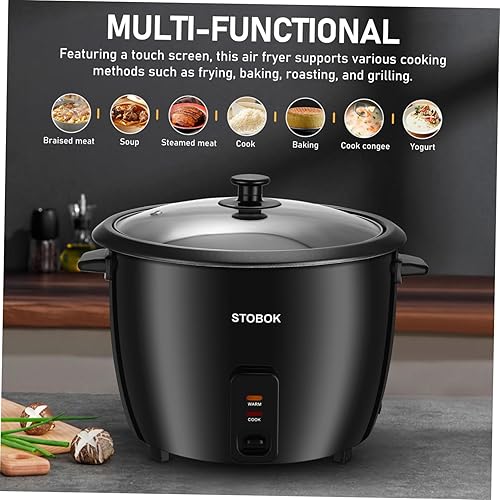 Miniatura 3 de NUOBESTY Arrocera eléctrica compacta con tapa transparente que ahorra espacio, olla de guiso doméstica para gachas de arroz y cocción eficiente,