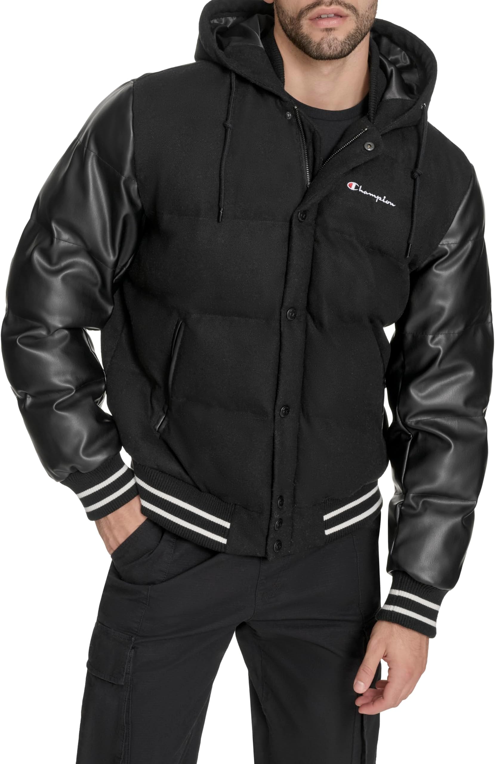 Men's Varsity Bomber Puffer Jacket
