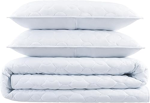 Miniatura 3 de Serta Simply Comfort - Juego de edredón suave y moderno de 3 piezas con funda de almohada para todas las estaciones, matrimonialqueen, color blanco