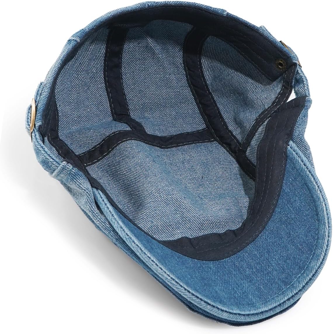 Newsboy Cap for Men Adjustable Flat Ivy Gatsby Cabbie Driving Hat Breathable Denim Cotton Golf Cap - Image 6