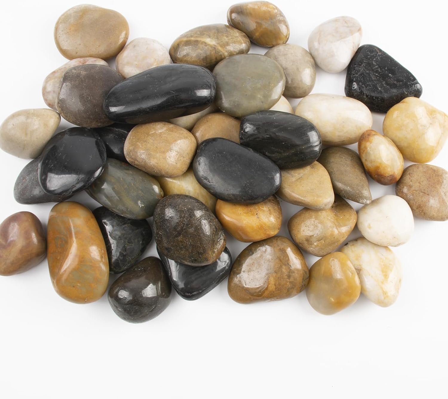 40lbs 1-2 Inch River Rocks, Decorative Mixed Pebbles for Garden Landscaping, Indoor Plants, Fish Tanks, Vases, and Succulents – Ideal for Home Decoration and Outdoor Gardens (Weight : 40 LB, Mixed)