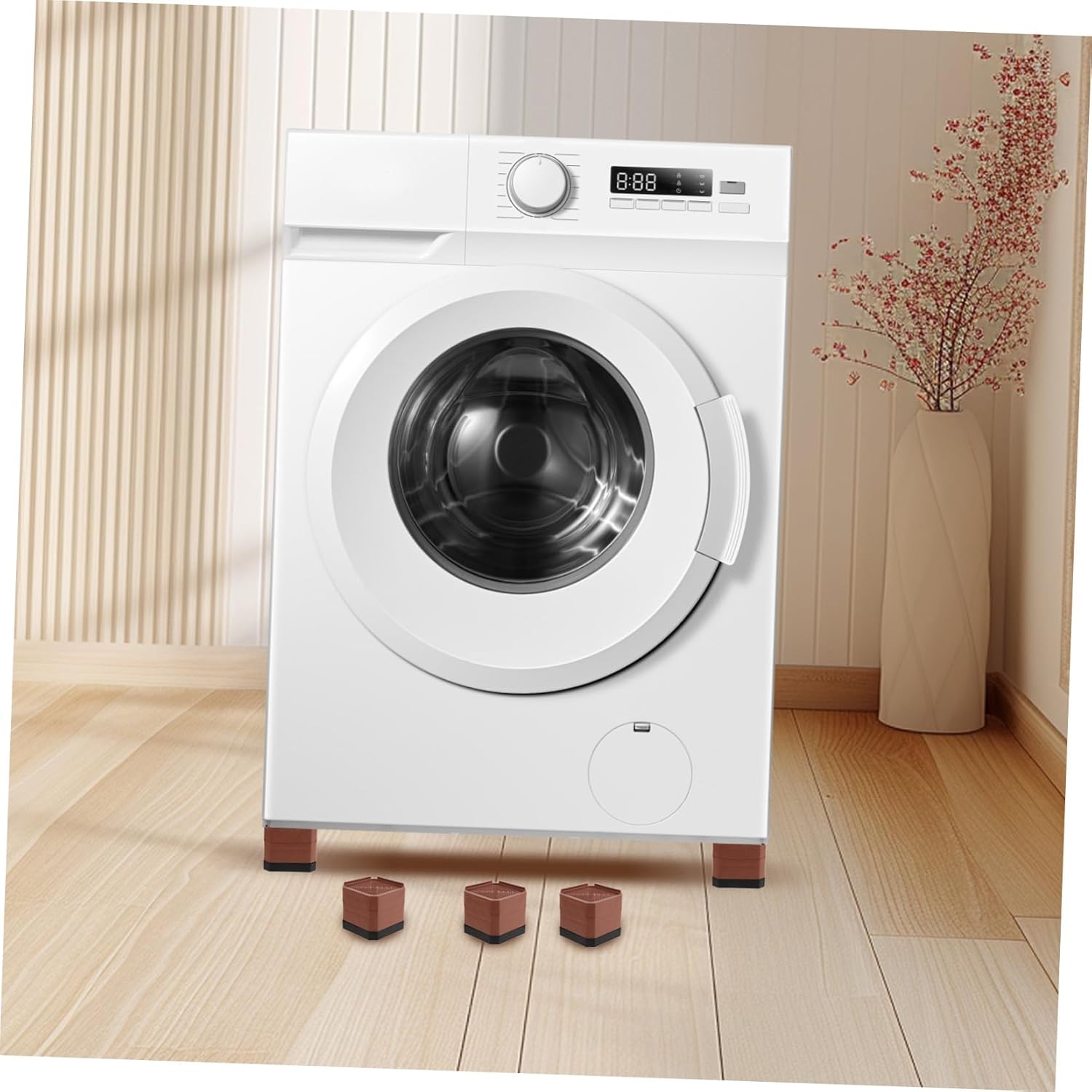 Lurrose 6Pcs Cabinet Riser Pads Slip Furniture Leveling Feet Shock Absorbing Vibration Dampers for Washing Machines and Furniture Durable Plastic Design