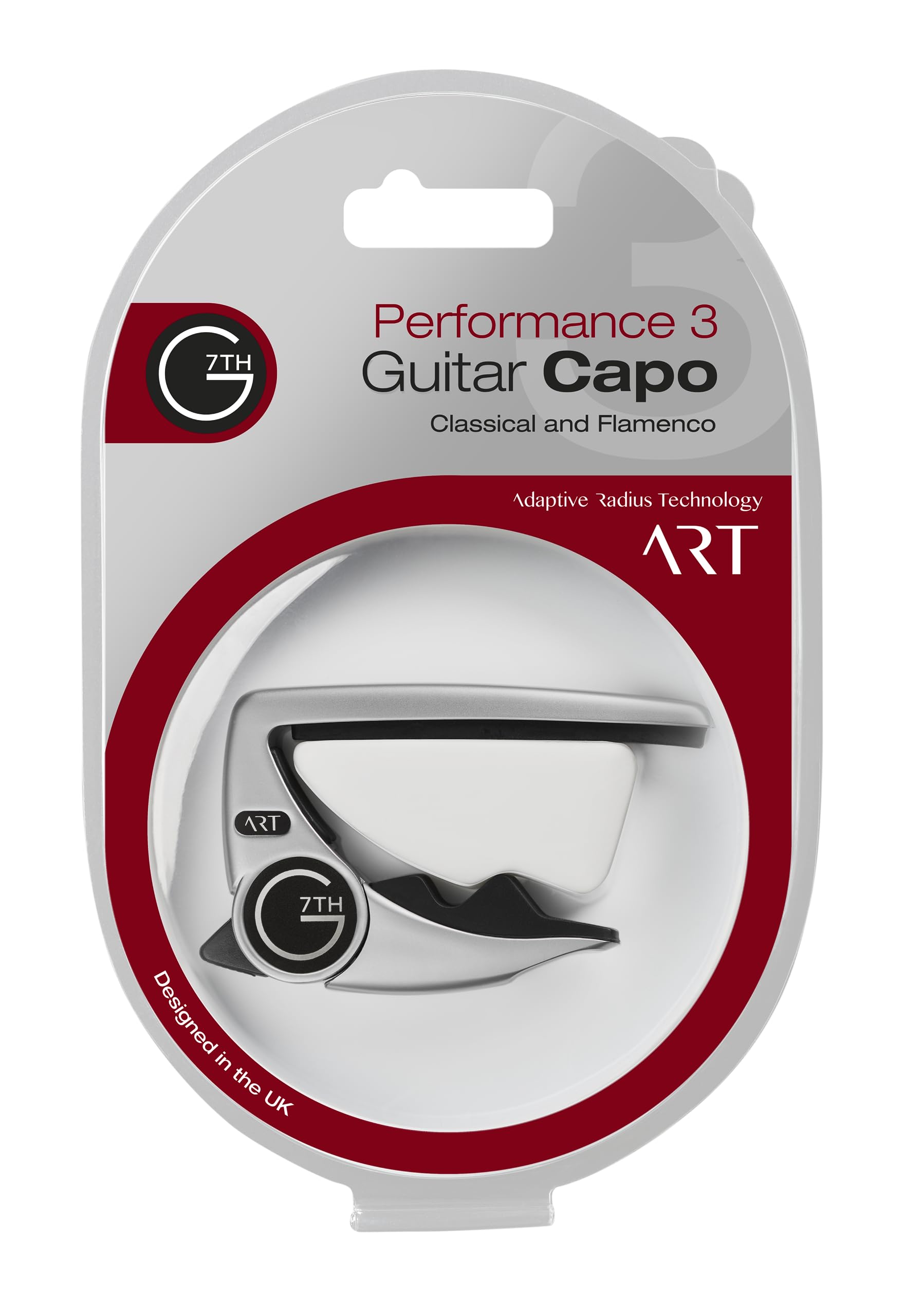 G7th Performance 3 Capo Guitarra Clásica Cromo – Control de Tensión Revolucionario – Tecnología de Radio Adaptativo (ART) – El Capo de Guitarra Galardonado – Diseñado en el Reino Unido