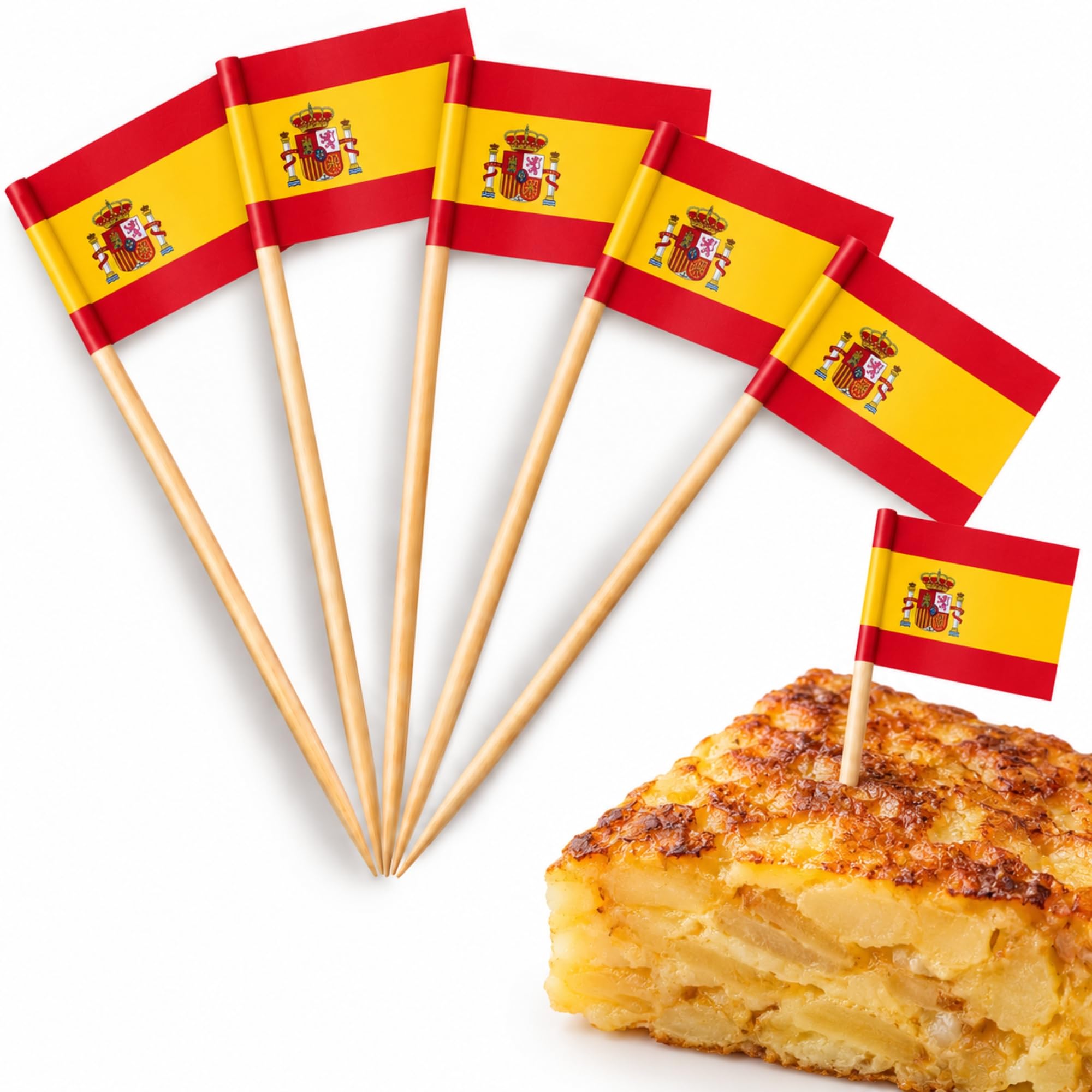100 Palillos con Banderas de España, Palillos de Madera Paises - imagen 1