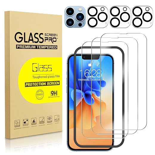 Best iPhone 13 Pro Max Tempered Glass Screen Protector with Price Details 4 NatuBeau 3 Pack Screen Protector for iPhone 13 Pro Max 6.7" with 3 Pack Camera Lens Protector, HD Clear Tempered Glass iPhone 13 Pro Max Screen Protector, 9H Hardness, Scratch Resistant, Easy Install, Bubble Free, Case Friendly
