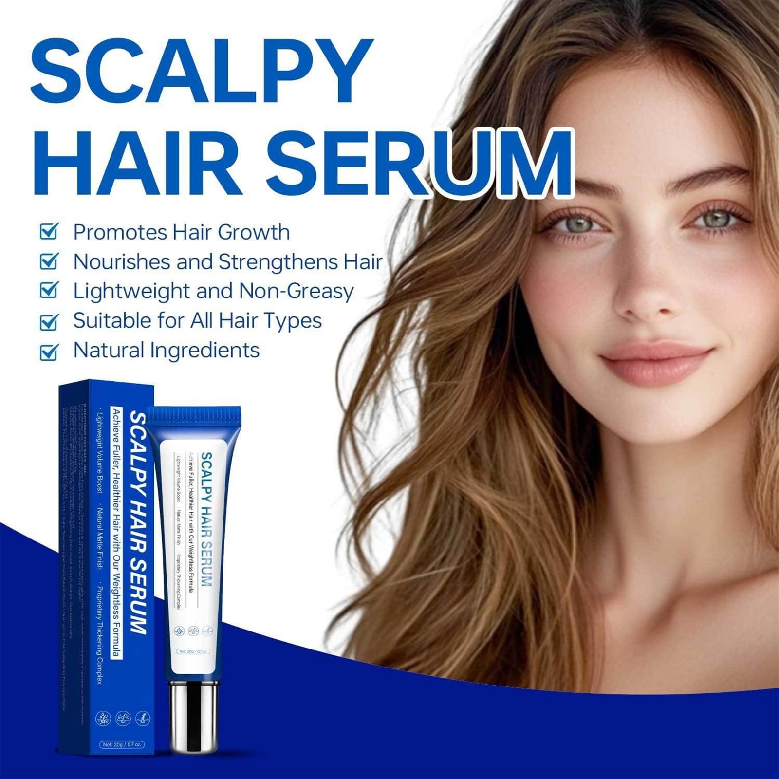Foladrop Hair Ampoule sérum, rafraîchissement d'essence du cuir chevelu en feuillette, sérum de croissance des cheveux pour les pour la perte de cheveux et l'amincissement (3pcs)