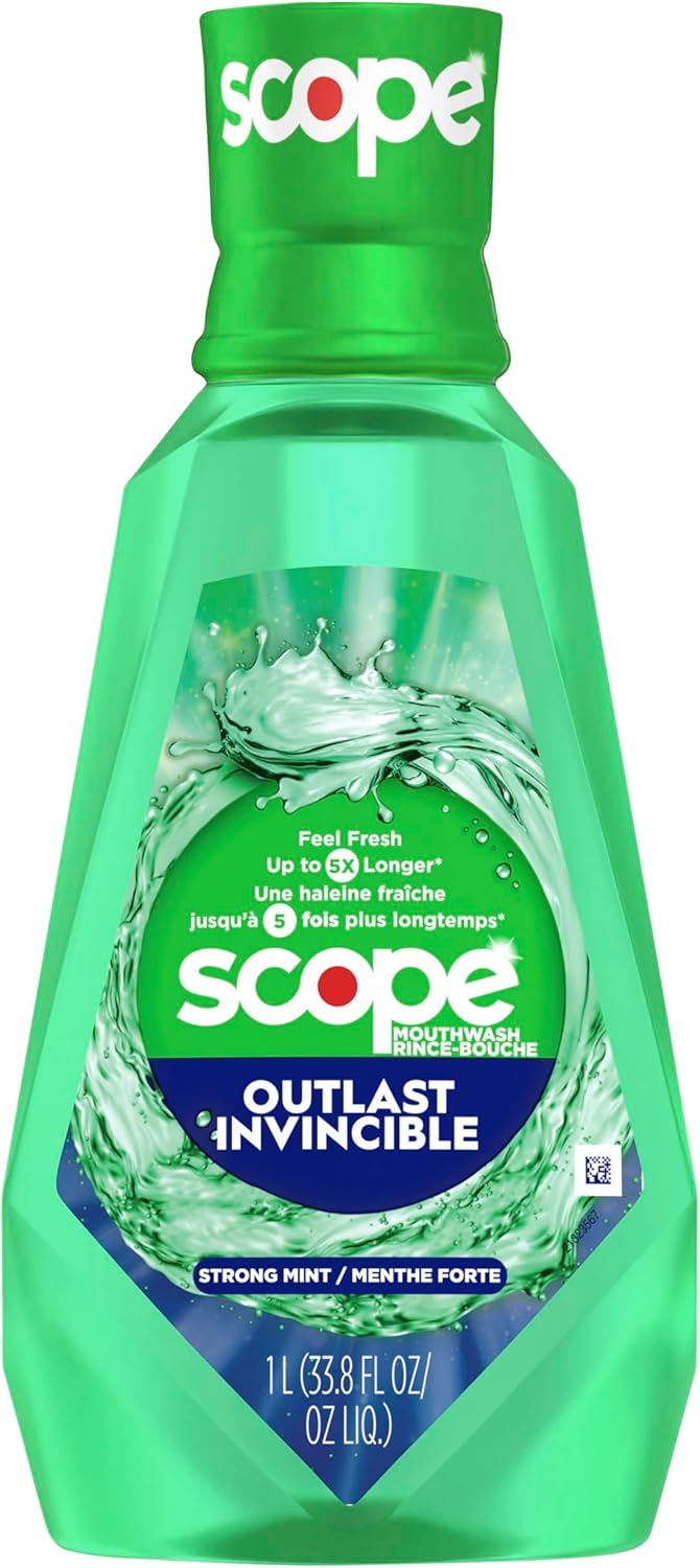 Crest Scope Outlast Mouthwash for Long-Lasting Fresh Breath, Fresh Mint, 1L