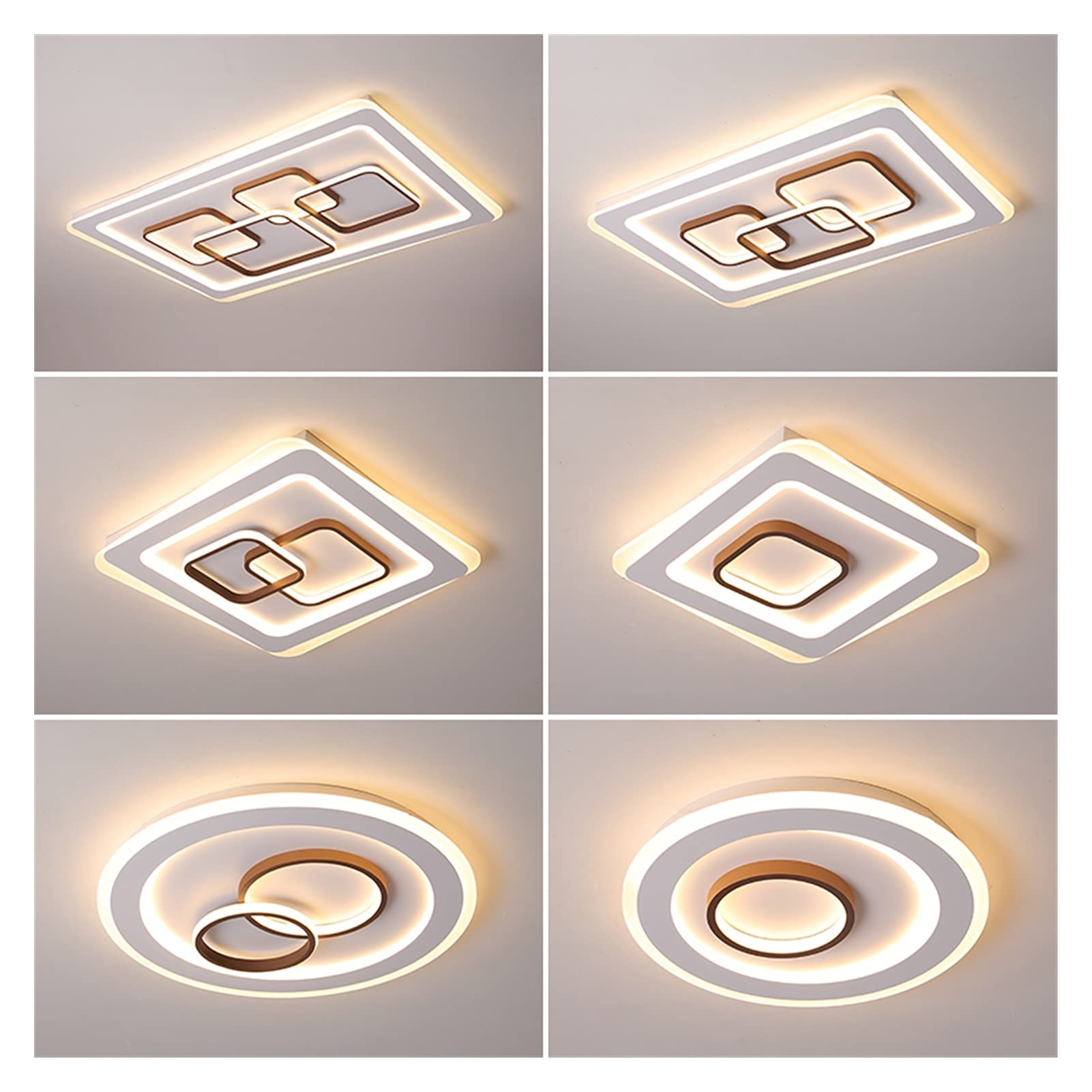 Daoke Chandelier, Chandelier for Living Room Bedroom Acrylic Square Round Ceiling Chandelier Lights Bedroom (Color : Squre40x40x5cm46W, Size : WarmWhite)