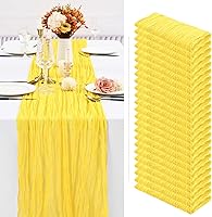 Vista 59 de Showgeous 10 Pack Baby Pink Cheesecloth Table Runner 10FT Long Semi-Sheer Gauze Table Runner Boho or Rustic Wedding Decor for Wedding Decor Arch