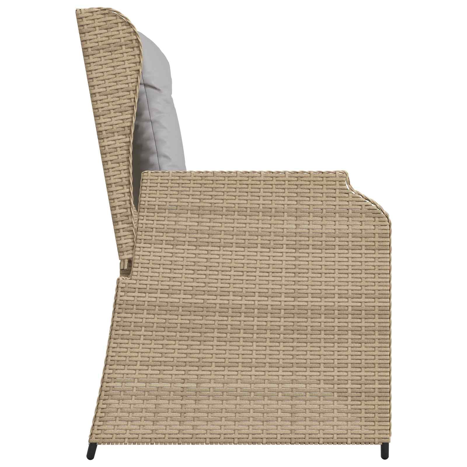 Hothingwell Ławka ogrodowa Beżowy Polyrattan Reclinable