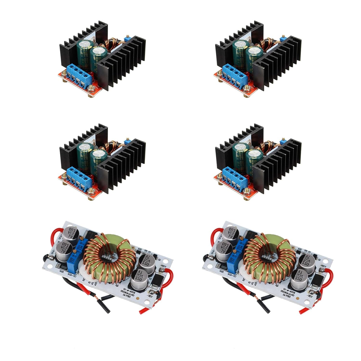 6-Pack DC-DC Boost Converter Modules (2x250W + 4x150W) 10-40V to 12-50V Adjustable Voltage/Current