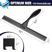 Vista 2 de Escobilla de ducha de 10 pulgadas, color negro mate, escobilla de goma de acero inoxidable multiusos para baño, puertas de ducha, espejos, azulejos