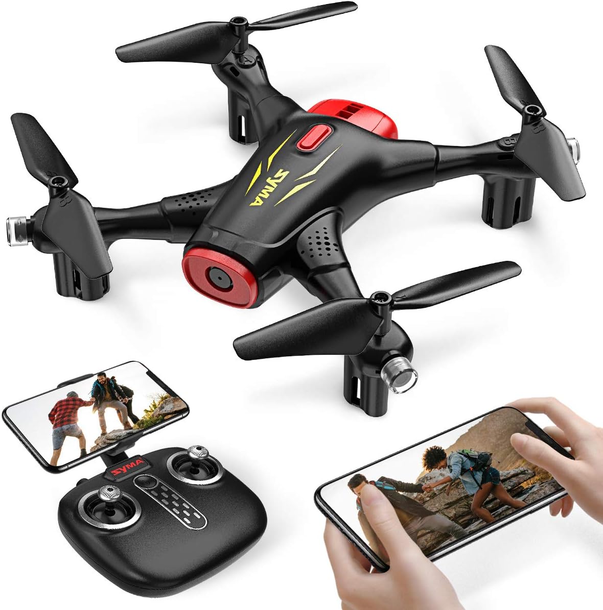 Syma X400 Mini Drone with Camera for Adults & Kids 720P Wifi FPV Quadcopter with App Control, Altitude Hold, 3D Flip, One Key Function, Headless Mode, 2 Batteries, Easy to Fly for Beginners