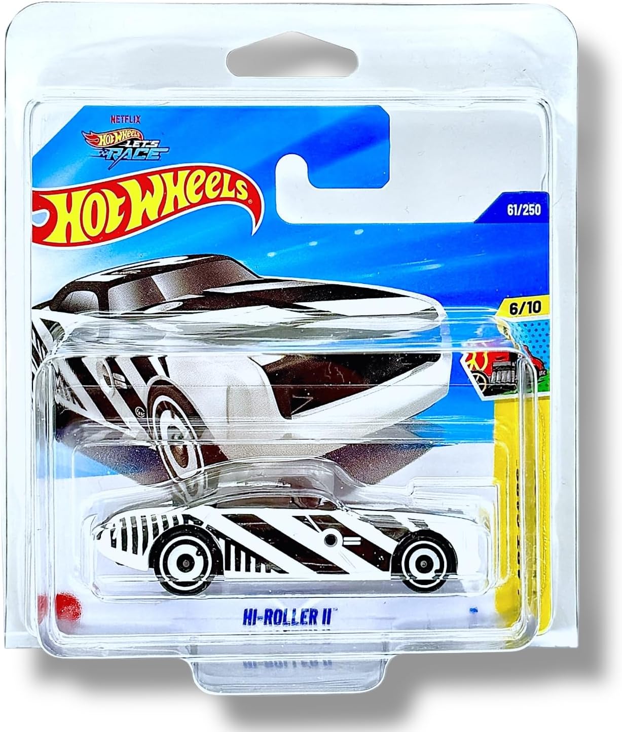 Hot Wheels - Hi-Roller II - HW Art Cars 6/10 - HYX07 - Short Card - Netflix Let's Race - Black and White - Mattel 2025-1:64