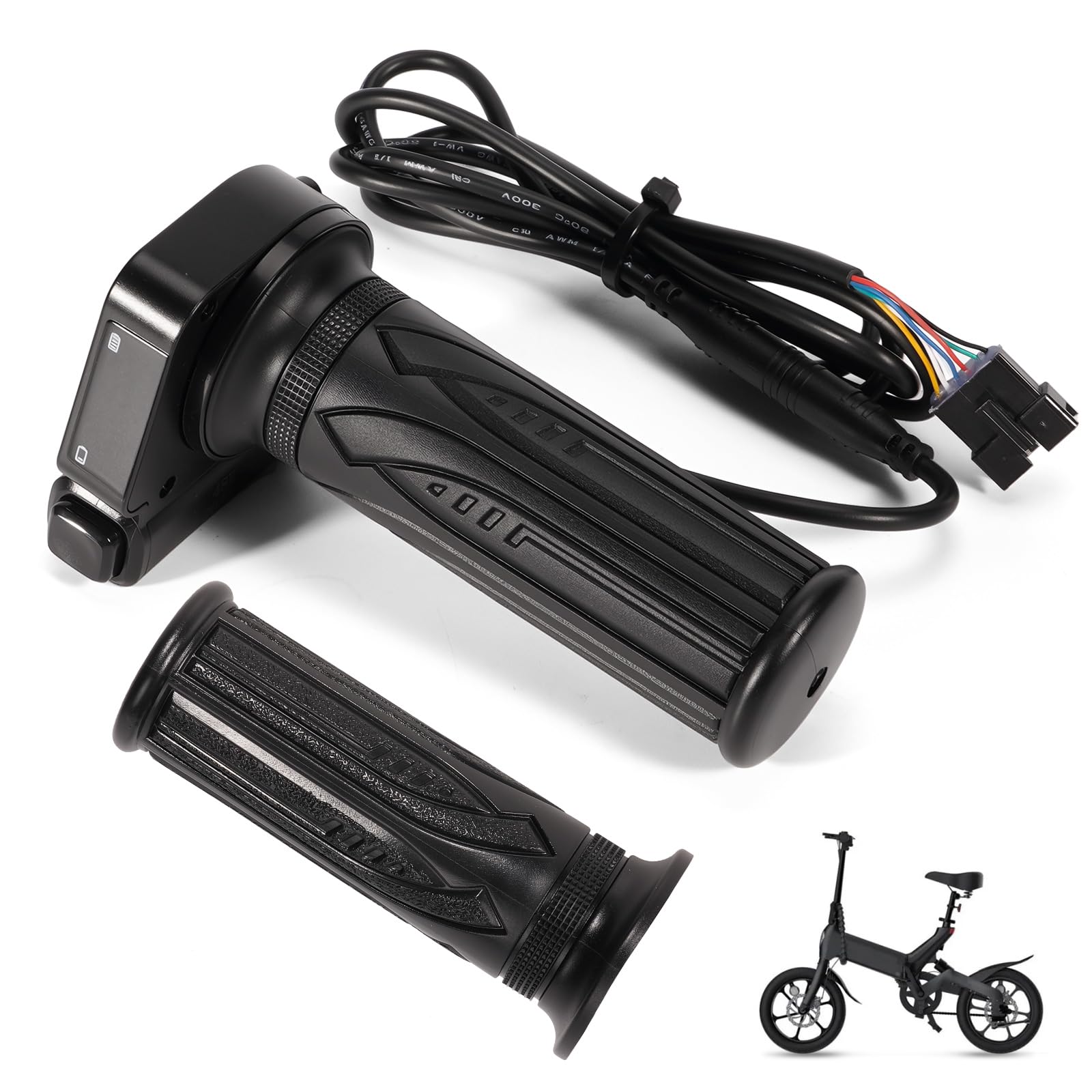 48V Throttle Display Accelerator Grip with Cruise Control Button Compatible with DYU Y16 Electric Bicycle Jetson Haze Folding Ebike, 6 Pins