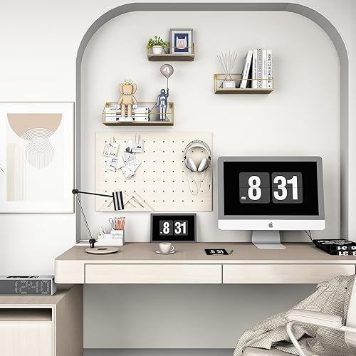 Miniatura 4 de PETAFLOP Juego de marcos de fotos surtidos y estantes de pared dorados