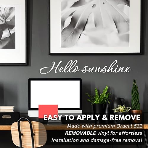 Miniatura 4 de My Vinyl Story - Hello Sunshine - Calcomanía inspiradora para pared, con citas, arte de vinilo, palabras de amor, decoración sobre la cama,