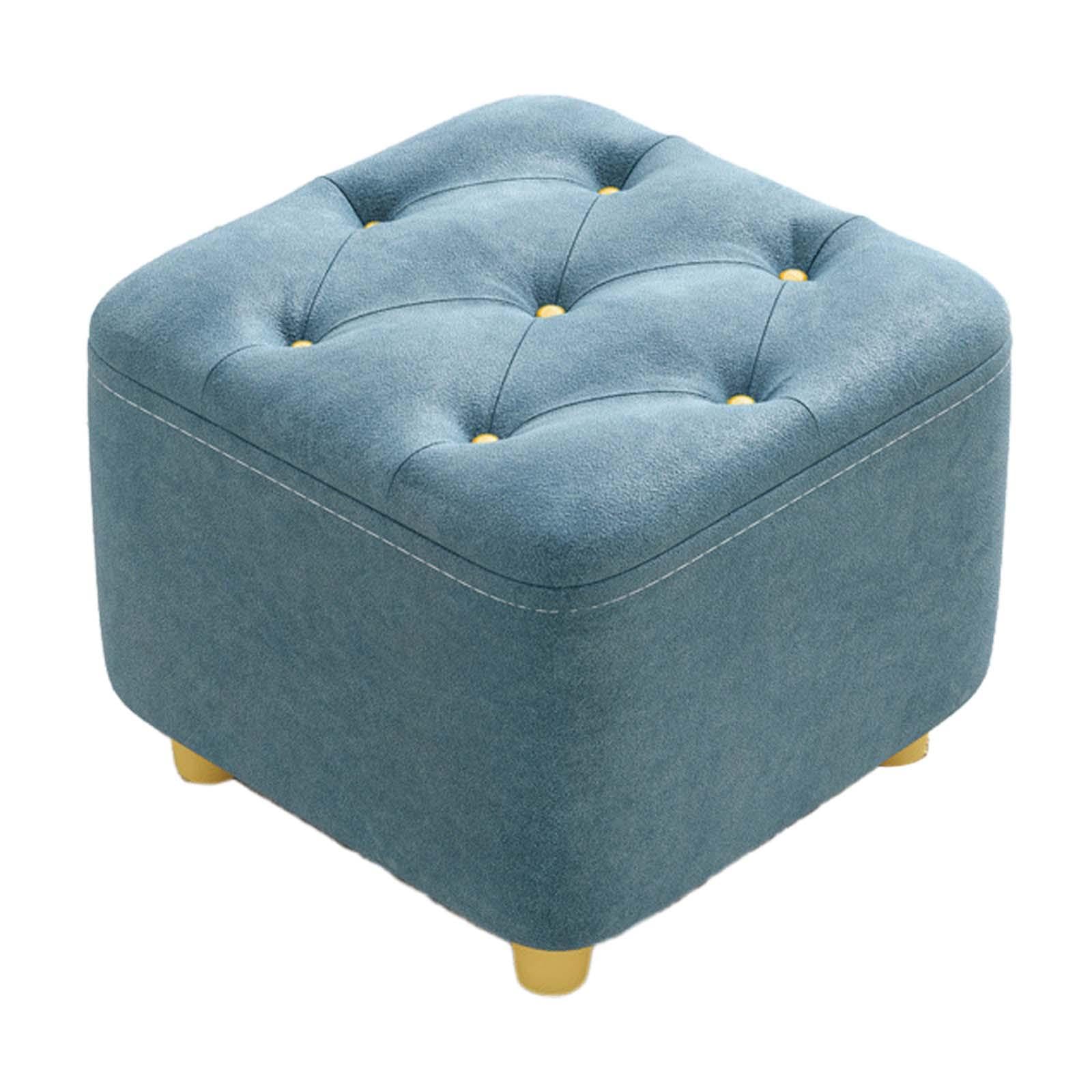 Tabouret repose-pieds bleu pour aménager le salon et l'entrée