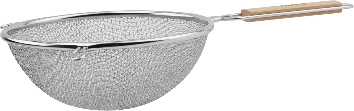 Winco MS3A-8D Strainer with Double Fine Mesh, 8-Inch Diameter