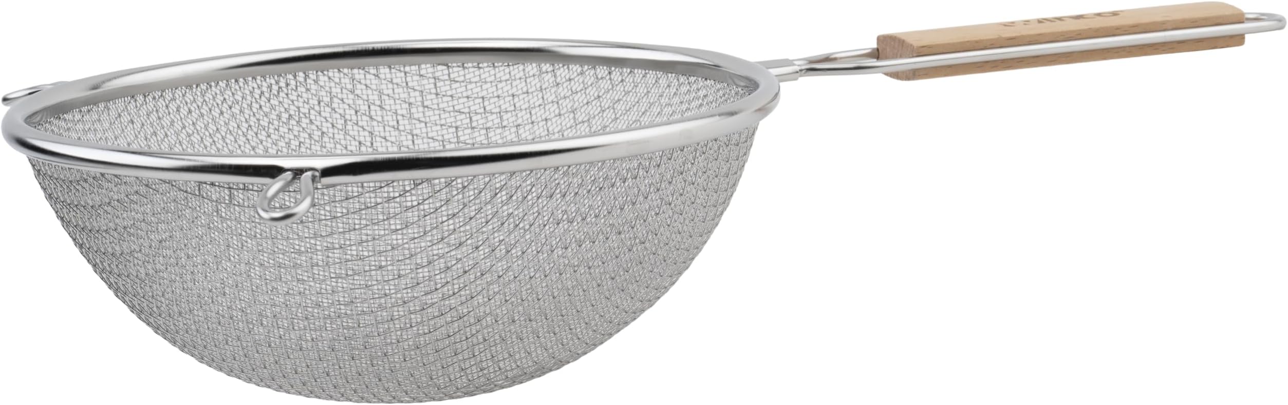 Winco MS3A-8D Strainer with Double Fine Mesh, 8-Inch Diameter, Stainless Steel, Tan