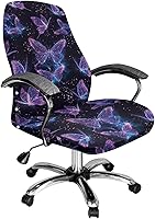 Vista 18 de Funda para silla de oficina de mármol morado, lavable, funda para silla de escritorio, fundas para silla de computadora para silla giratoria, silla