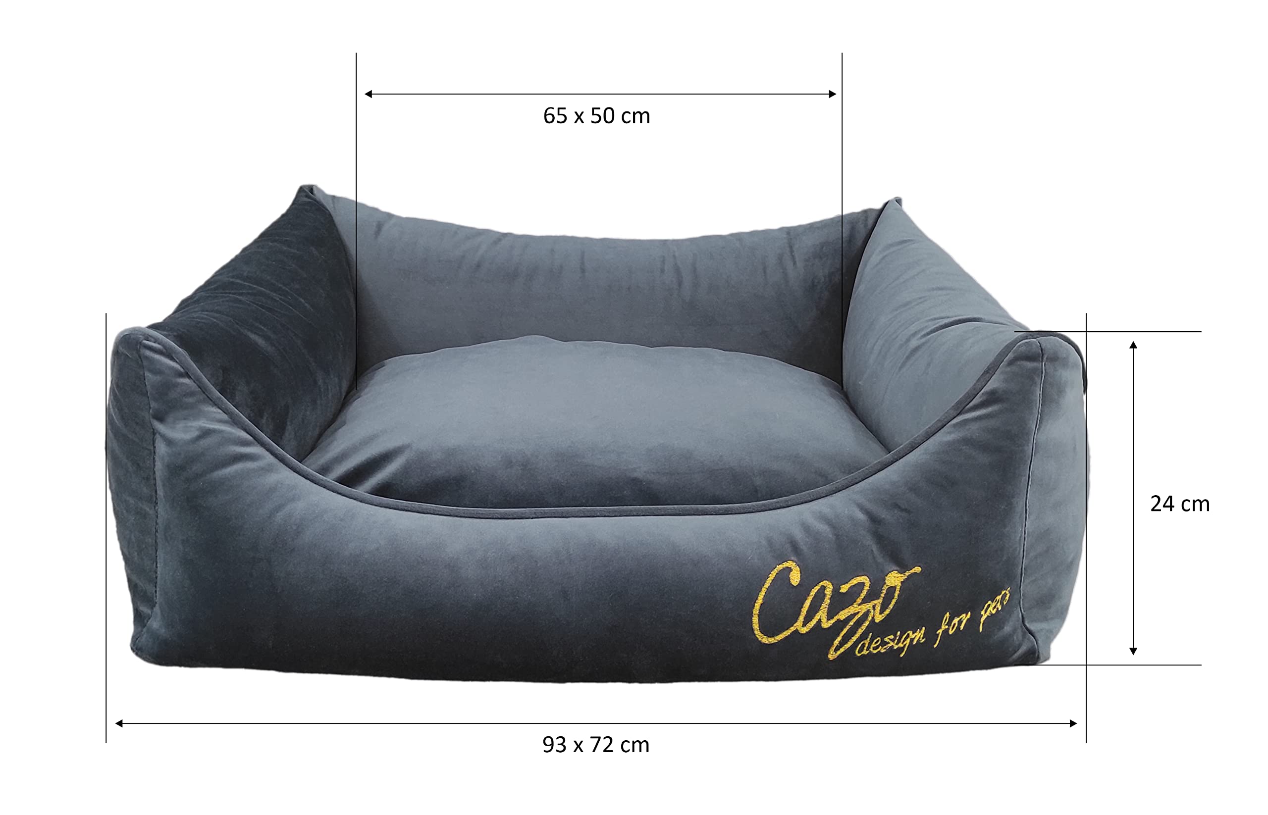 Daunenbett CAZO Milan für Hund oder Katze 93 x 72 cm, Innenmaß 65 x 50 cm, dunkelblau, Größe L