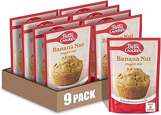 Betty Crocker Banana Nut Muffin Mix, Made With Walnuts, 6.4 oz. (Pack of 9)
