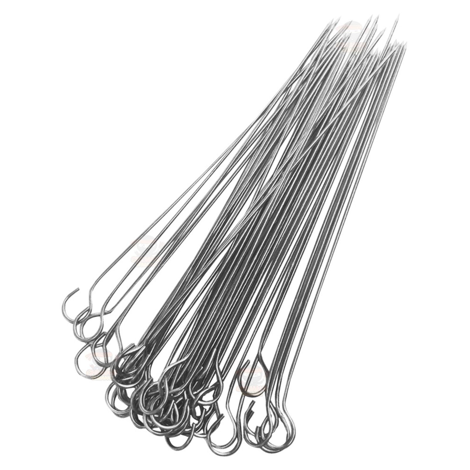 Sepkus Brocheta Redonda, Lisa, de Acero Inoxidable, Reutilizable, para Frutas, Bebidas, brochetas de brocheta, Almacenamiento para Montaje en Pared (50)