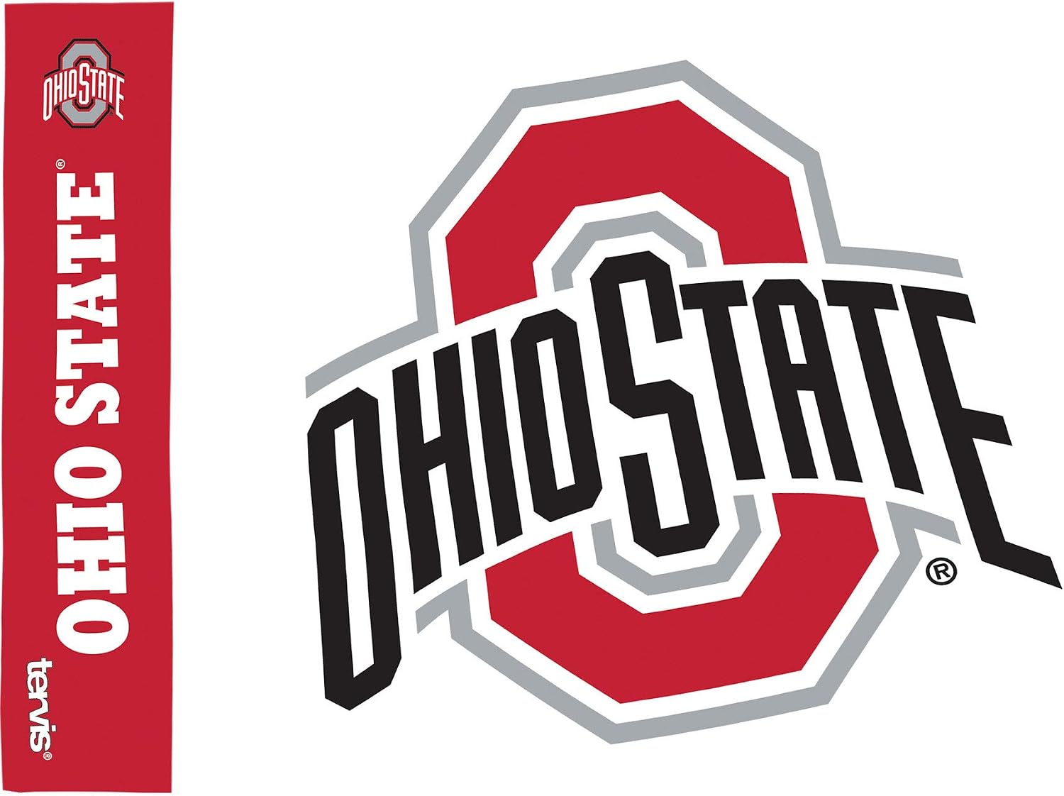 Tervis Ohio State Buckeyes Colossal Tumbler with Wrap and Red Lid 16oz, Clear