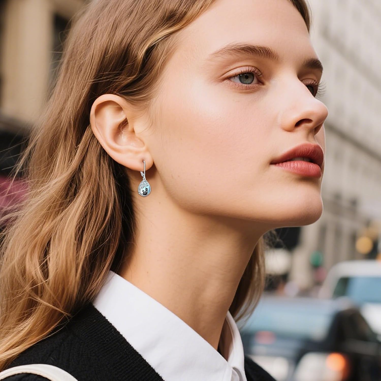 Tree of Life/Filigree/Shamrock Earrings 925 Sterling Silver Moonstone Dangle Drop Earring Jewelry Christmas Birthday Gifts for Women Wife - Image 4